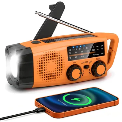 Zdjęcie produktu dla Gemmac Radio awaryjne korbka latarka 2000mAh USB