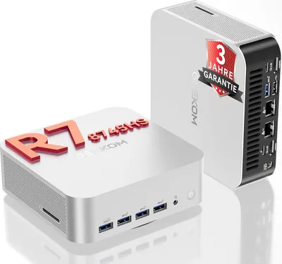 Obrázok produktu pre GEEKOM Mini PC A8 Max AMD Ryzen 7 8745HS 2,5 Gbps Dva porty LAN DDR5 RAM 1 TB M.2 NVMe SSD 8x USB 8K Windows 11 Pro Sieťový PC