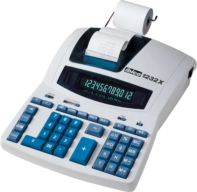 Produktbild von ibico druckender Tischrechner 1232X Professionell lichtgrau / blau
