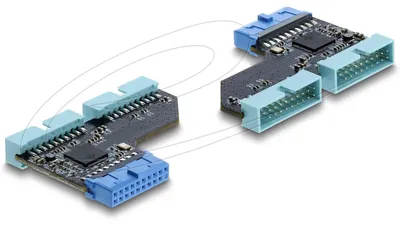 Obrázek produktu pro DeLOCK 67341, USB 5 Gbps 20 pin header, 2x USB 5 Gbps 20 pin header, Černá, Modrá