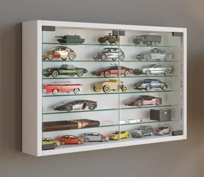 Produktbild von VCM VCM | Glasvitrine hängend | Vitrine Glas mit ESG-Sicherheitsglas | Maße: H. 40 x B. 60 x T. 10 cm | Hängevitrine Glas | Modern und platzsparend | Glas Vitrinenschrank - Mandosa XL