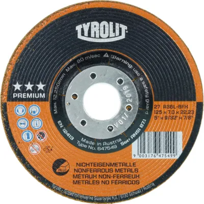 Produktbild von TYROLIT Schruppschleifscheibe PREMIUM***, Scheiben-ØxScheibenbreite: 178X7 mm, 560405 178X7