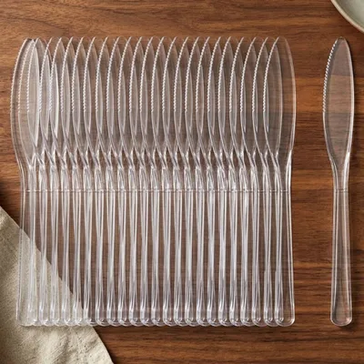 Obrázek produktu pro Opakovaně použitelné nože z průhledného plastu, 17,5 cm, sada 25 kusů