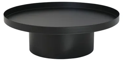 Produktbild von Dekotablett NORDIC schwarz aus Metall D30cm Dekoplateau schlicht Tablett mit Fuß