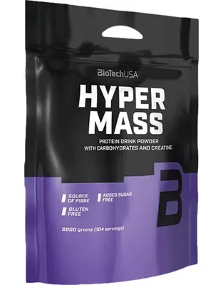 Obrázok produktu pre BioTech USA Hyper Mass 6800 g vanilka / Gainery / Vysoko kalorický gainer bez pridaného cukru obohatený o kreatín a vlákninu