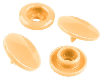 50 Set farbenfrohe Druckknöpfe rund 12mm apricot