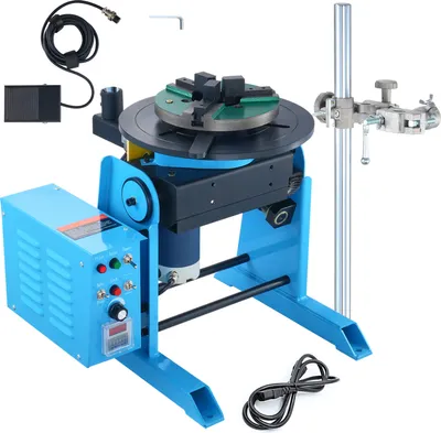 Obrázek produktu pro SucceBuy 30KG rotační svařovací polohovadlo, nastavitelný otočný stůl 0-90°, 1-12 otáček za minutu, 80 W, 12,4" sklíčidlo a držák hořáku. Ideální pro řezání, broušení, montáž a testování