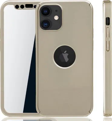 Produktbild von Handyhülle Schutzhülle für Apple iPhone 12 Mini Full Case Cover Displayschutz 360 Gold