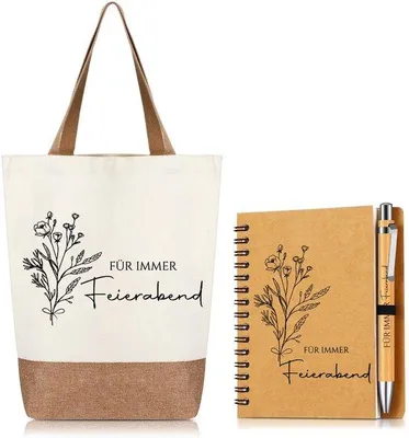Produktbild von Jute Einkaufstasche - Altersfreundliche Geschenkidee - Mit Bleistift und Notizbuch