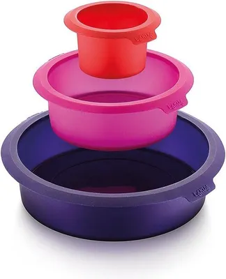 Produktbild von Silikon-Backformen-Set, rund, 3-teilig, Küchenzubehör