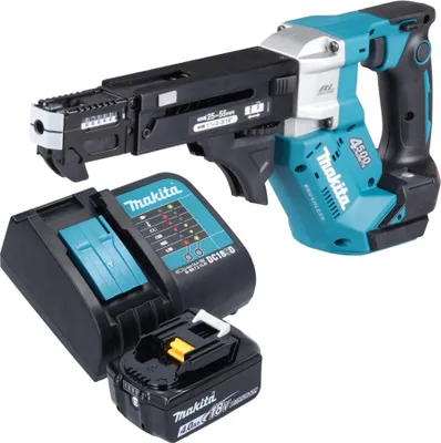 Produktbild von Makita DFR 552 SM1 Akku Magazinschrauber 18 V 25 - 55 mm Brushless + 1x Akku 4,0 Ah + Ladegerät