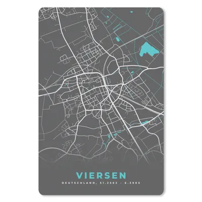 Produktbild von MuchoWow® Mauspad Mousepad Stadtplan - Deutschland - Blau - Viersen - Karte 18x27 cm - Mousepads - Maus Mat - Pad - Mausunterlage
