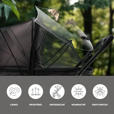 Obrázek produktu pro ZOPA Moskytiéra na kočárek univerzální exclusive, Black