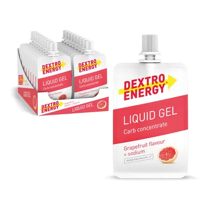 Produktbild von Dextro Energy Liquid Gel Grapefruit + Natrium, 18x60ml (18er Pack), Energy Gel zur Kohlenhydrate Versorgung
