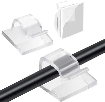 Produktbild von Kabelhalter 100 Stück transparent, selbstklebend für Kabelmanagement