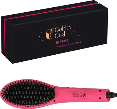 Zdjęcie produktu dla Szczotka do prostowania włosów Golden Curl STR8 z powłoką ceramiczną (różowa)