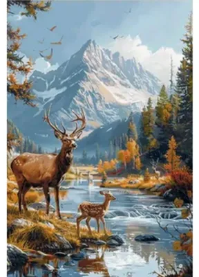Image de NORIMPEX Petit poêle Diamantov cerf avec crochets 30 x 40 cm