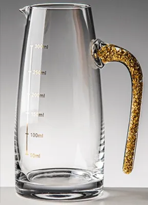 Produktbild von Kristallkaraffe mit Messskala - Gold 300ml KP35432