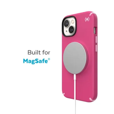 Produktbild von Speck Presidio2 Pro MagSafe - Antibakterielle Hlle fr iPhone 14 / iPhone 13 (Digitalpink / Blossompink / Wei)