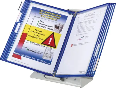 Produktbild von Tischständer A4 grau 10 Tafeln, blau