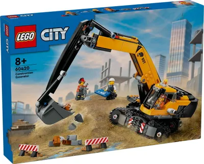 Produktbild von LEGO City Raupenbagger, Spielzeugbagger für Kinder ab 8 Jahren, Bauspielzeug mit Bagger-Modell, baubarer LKW mit Zubehör und 3 Minifiguren 60420