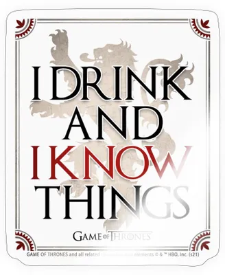 Produktbild von Spreadshirt Game Of Thrones I Drink And I Sticker Aufkleber, 10 x 10 cm, Transparent glänzend