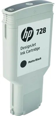 Obrázok produktu pre HP Matná čierna atramentová kazeta 728 DesignJet, 300 ml, Tlačiareň HP DesignJet T730, multifunkčná tlačiareň HP DesignJet T830, Atramentový, Čierna, Singapúr, 283 mm, 41 mm