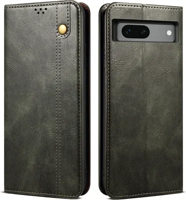 Produktbild von Google Pixel 7A Hülle, Leder Flip Brieftasche Schutzhülle mit Standfunktion für Google Pixel 7A Grün