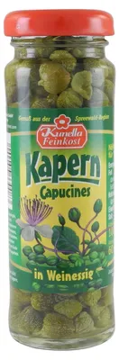 Produktbild von Kapern Capucines in Weißweinessig von Kunella Feinkost (100 g Glas)