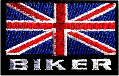 Produktbild von Biker Uk England Flagge Fahne - Aufnäher, Bügelbild, Aufbügler, Applikationen, Patches, Flicken, Zum Aufbügeln, Größe: 7,4 x 4,8 cm
