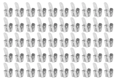 Image de Lot de 50 connecteurs à double tête en laiton de 6,35 mm, type « piggyback », connecteurs à 3 voies, couleur argent
