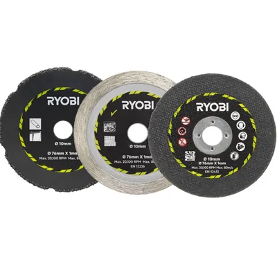 Produktbild von RYOBI Schleifscheiben-Set für Metall, Edelstahl und Keramikfliesen