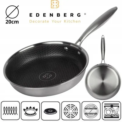 Produktbild von Edenberg Kleine Pfanne Honigwaben-Beschichtung Antihaft 20cm