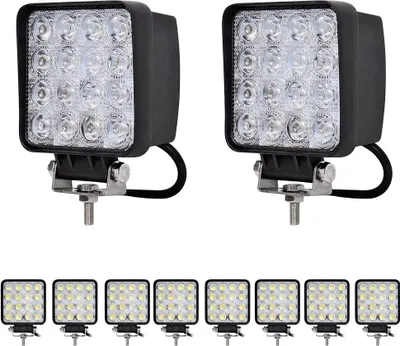Obrázek produktu pro Greenmigo 10 ks 48W LED lampa Obdélníkové pracovní světlo Bodové pracovní světlo Pomocné pracovní světlo Mlhové světlo Offroad pracovní světlo IP67 Vodotěsné