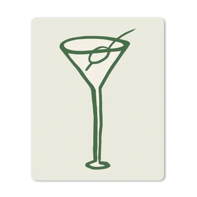 Produktbild von MuchoWow® Mauspad Mousepad Cocktail - Strohhalm - Glas - Grün 30x40 cm - Mousepads - Maus Mat - Pad - Mausunterlage - Mausmatten