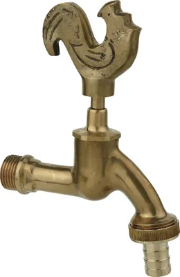 Obrázek produktu pro Kirchhoff Designová výtoková baterie s vnějším závitem 1/2" s výtokem, vodovodní kohoutek s hadicovou přípojkou, rukojeť Gockel lesklá leštěná