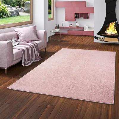Produktbild von Hochflor Velours Teppich Luna Altrosa, Größe:80x400 cm