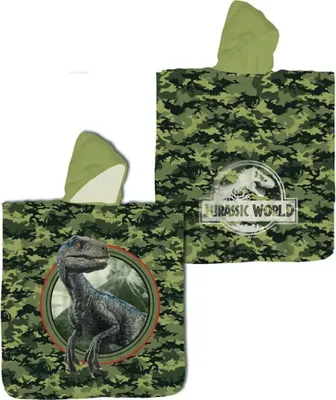 Produktbild von Jurassic World Badeponcho 60 x 120 cm Kinder Kapuzenhandtuch aus Baumwolle