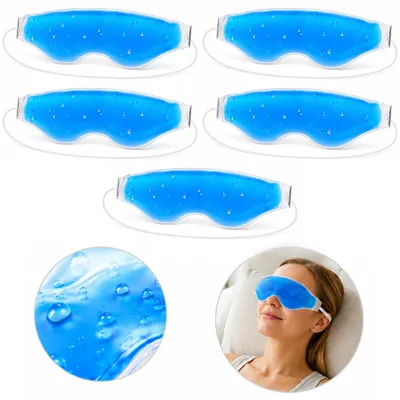 Produktbild von Kühlende Augenmaske mit Gel 5er Set, wiederverwendbare Augenpads für entspannte Augen,Kältekompresse zur Augenpflege bei Müdigkeit, Schwellungen, Büro