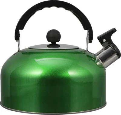 Produktbild von 3-Liter-Wasserkocher aus Edelstahl mit großem Ausguss und Pfeifgeräusch für den Herd, geeignet für Kaffee, Heißwasser und Tee, Grün