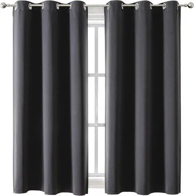 Immagine prodotto di Tende oscuranti termoisolanti per camera da letto e soggiorno – Set di 2 pannelli, grigio scuro, 107 x 160 cm