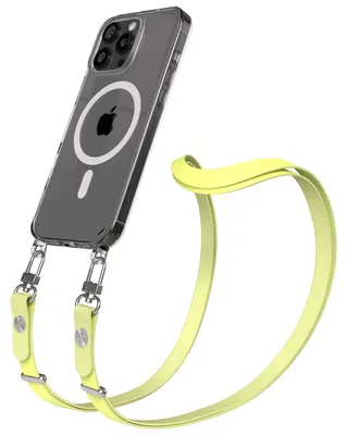 Produktbild von EAZY CASE MagSafe Handyhülle mit Crossbody Handykette für Apple iPhone 16 Pro Max, Magnetisches Band, 1-1,90m verstellbar in Gelb