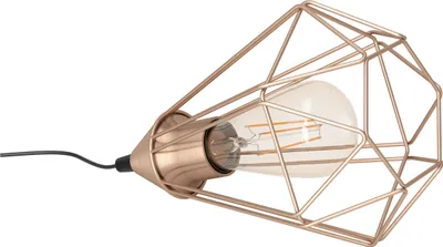 Produktbild von EGLO Tischlampe Tarbes, 1 flammige Vintage Tischleuchte im Retro Look, Nachttischlampe aus Stahl, Farbe: Kupfer, schwarz, Fassung: E27, inkl. Schalter