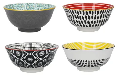 Produktbild von Kitchencraft Set Mit 4 Schalen In Monochromen Designs Mehrfarbig  Mehrfarbig One Size