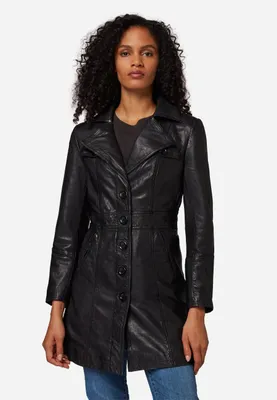 Produktbild von Damen Ledermantel Kurzmantel Ricano LUCY Nappa – Schwarz / M