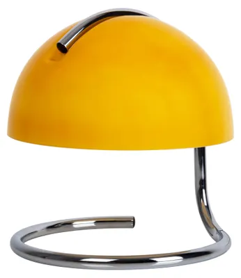 Produktbild von Tischleuchten - Tischleuchte "BURANO" gelb/ H: 25 cm, Tischlampe im Retro Style, aus Metall und Glas in gelb, 25 cm hoch, Ø 23,5 cm, E27-Fassung – Schnurschalter