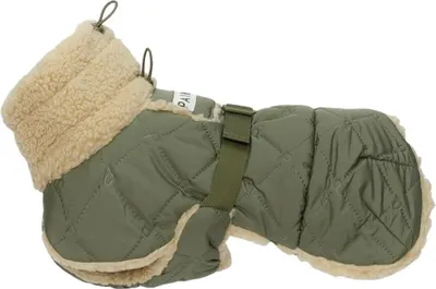 Produktbild von PAIKKA Hunde Jacke "Quilted Sherpa Jacket" olive, Rückenlänge: 60 cm