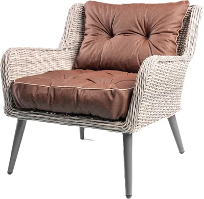 Produktbild von TexDeko® Loungekissen Gartenpolster Set mit Rückenkissen für Rattanmöbel Wasserabweisend 60x60x12cm + 60x40x12cm (Braun)