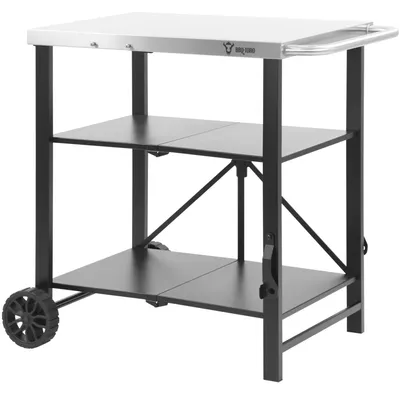 Produktbild von BBQ-Toro Grillwagen klappbar 60 x 80 x 82 cm, Silber/Schwarz, Servierwagen, Tischwagen, Grilltisch