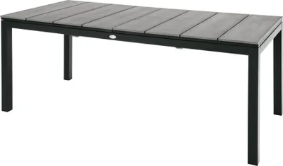 Produktbild von di volio Gartentisch BARLETA aus Aluminium in Holzoptik 200/250/300 cm (grau)
